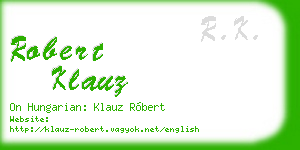 robert klauz business card