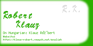 robert klauz business card
